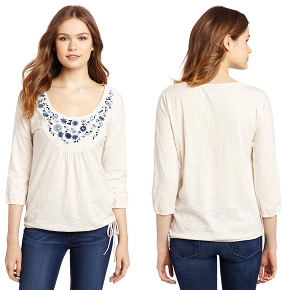 Lucky Brand Tops - NWT Lucky Brand Grace Floral  Embroidered Bib Top